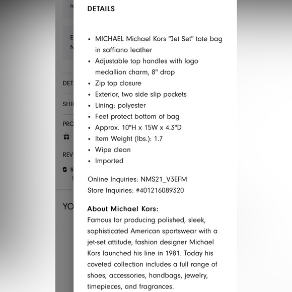 NWT Michael Kors Jet Set East-West Leather Tote Bag 🖤 - Picture 14 of 17